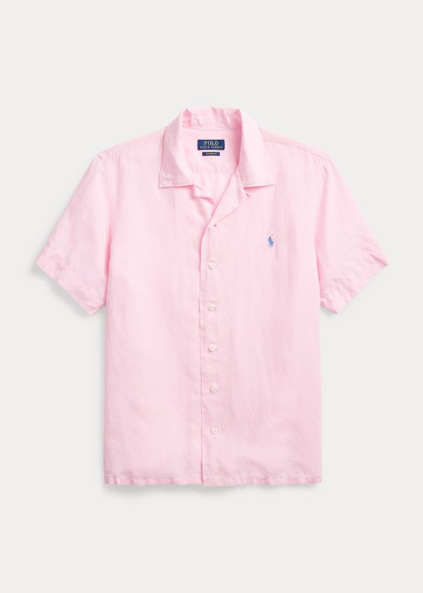 Men's Polo Ralph Lauren Custom Fit Linen-Blend Shirts | 470352UQZ